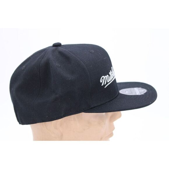 Mitchell & Ness Black Gray Dynasty Foundation Script Fitted Hat Cap 7 3/8 New - Picture 4 of 9